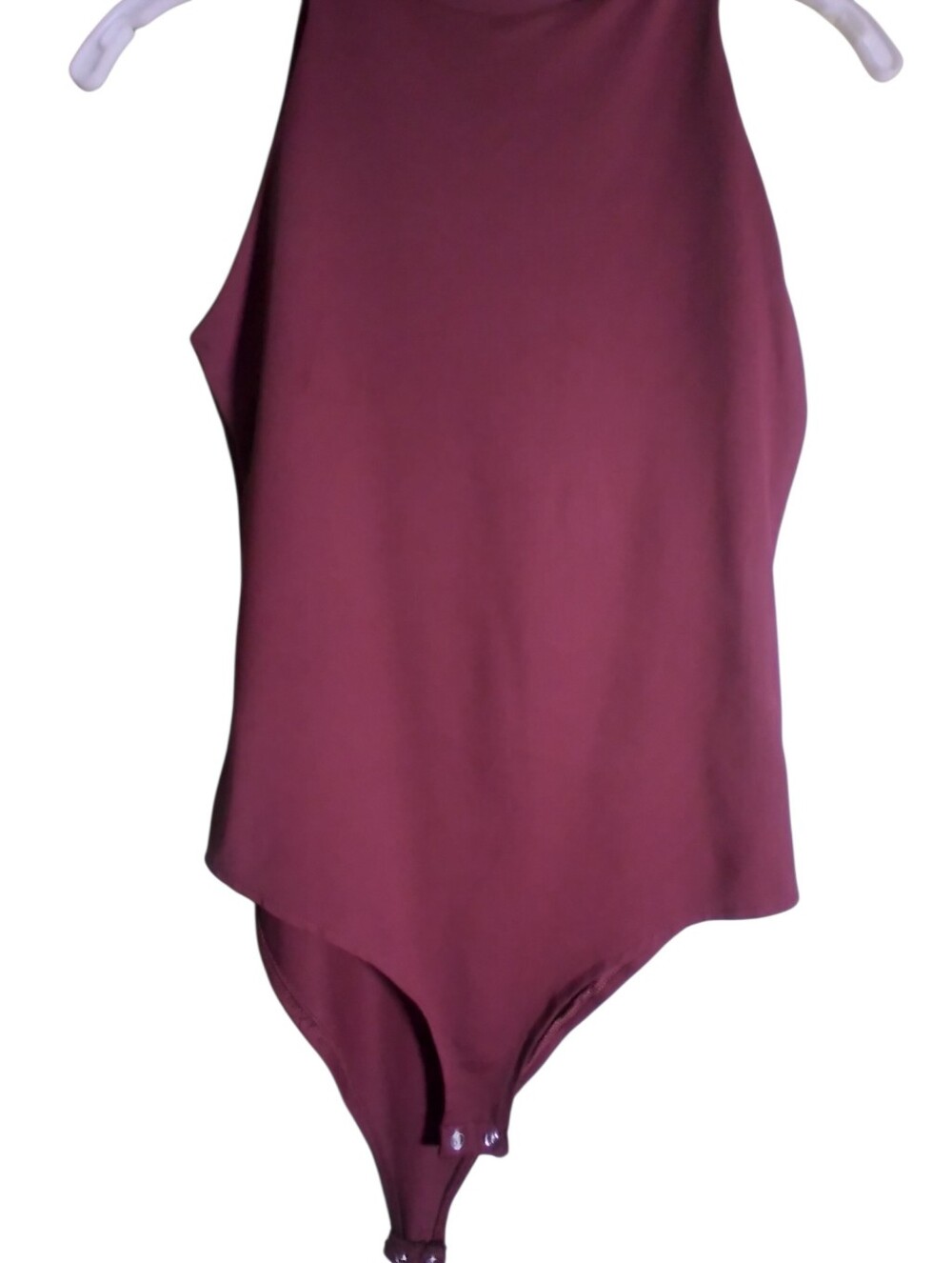 ReoRia Sleeveless Wine-Red Bodysuit Size S Stretchy  Layering Minimalist Casual